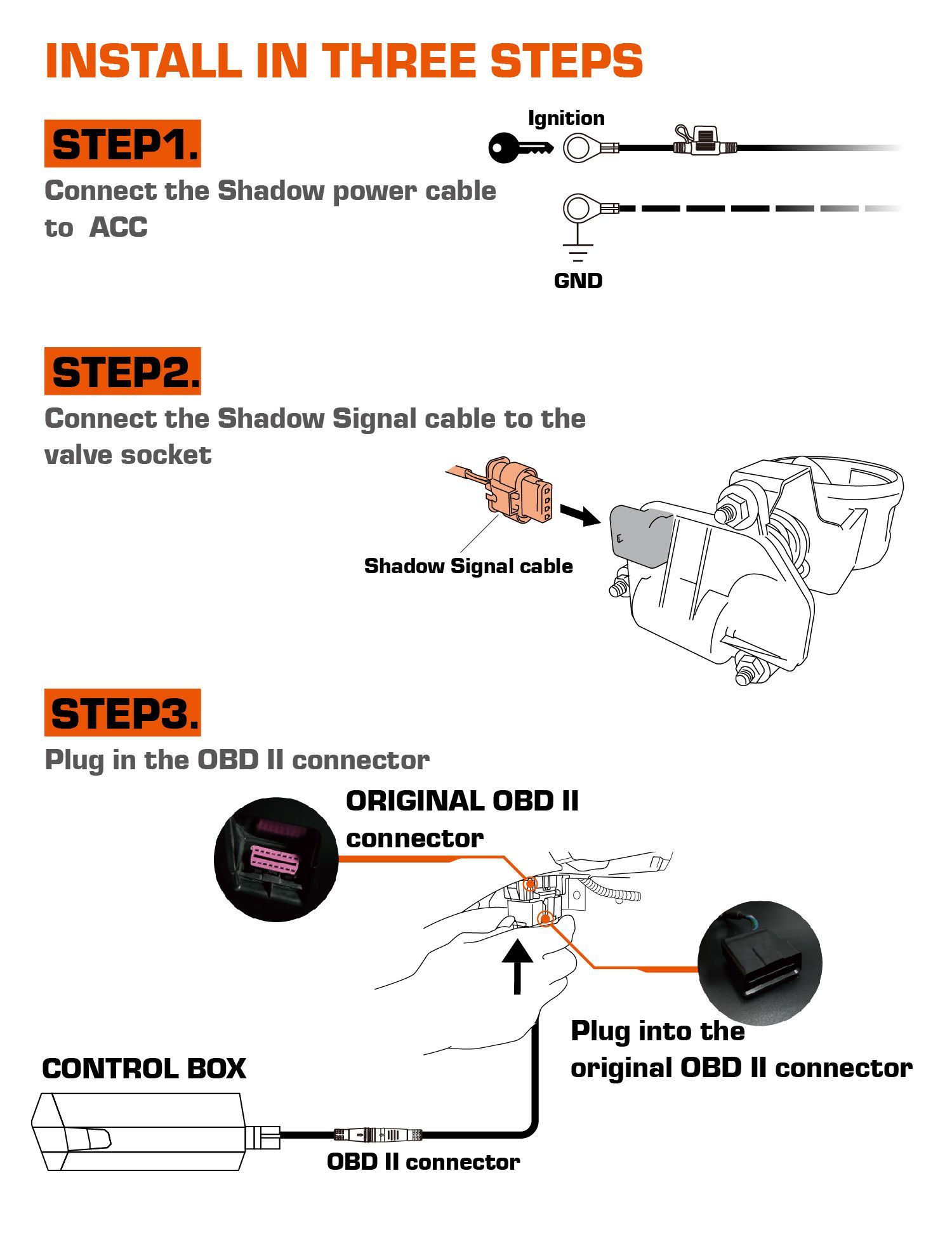 Shadow 전자 배기 밸브 컨트롤러 II- 설치용 액세서리