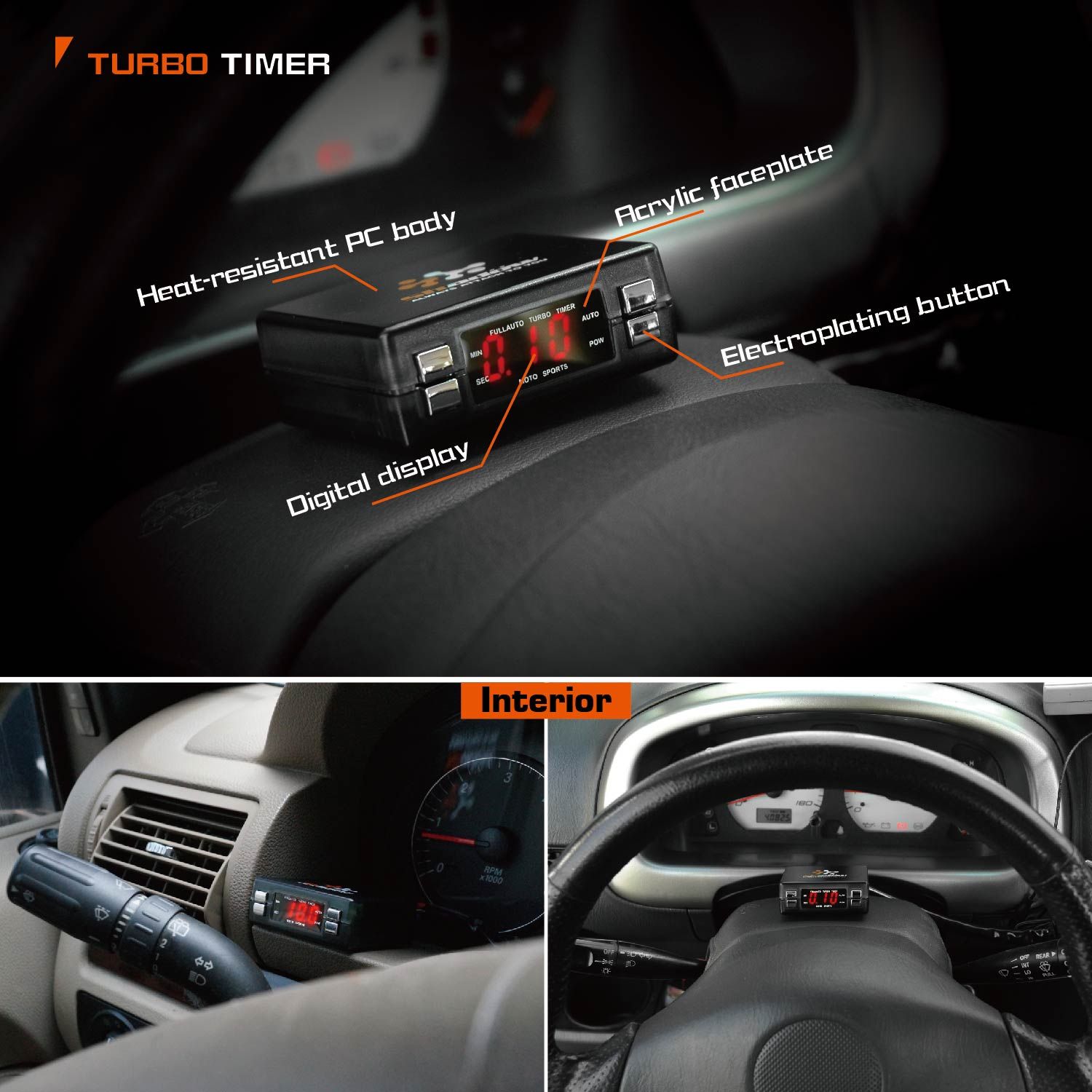 Material e interior del temporizador turbo Shadow